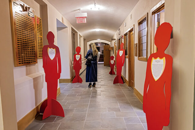 Pillars Community Health Hinsdale Magazine Group   Pillars Community Health Caption 1 The Life Sized Red Silhouettes In The Vestibule Of Union Church Of Hinsdale 640x427 