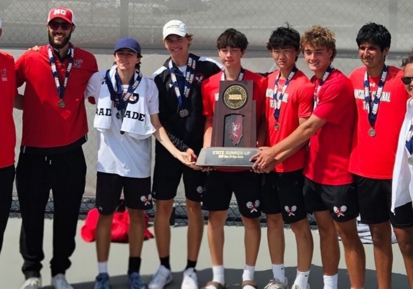 The Hinsdale Central tennis team took second in the state and has won 14 straight top-3 trophies.  
<br><i>Photo courtesy of Hinsdale Central High School</i>