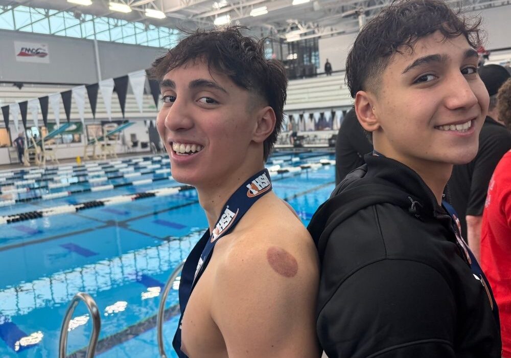 Luke Vatev (left) and his brother Matthew won back-to-back state championships at the IHSA state meet in late February.