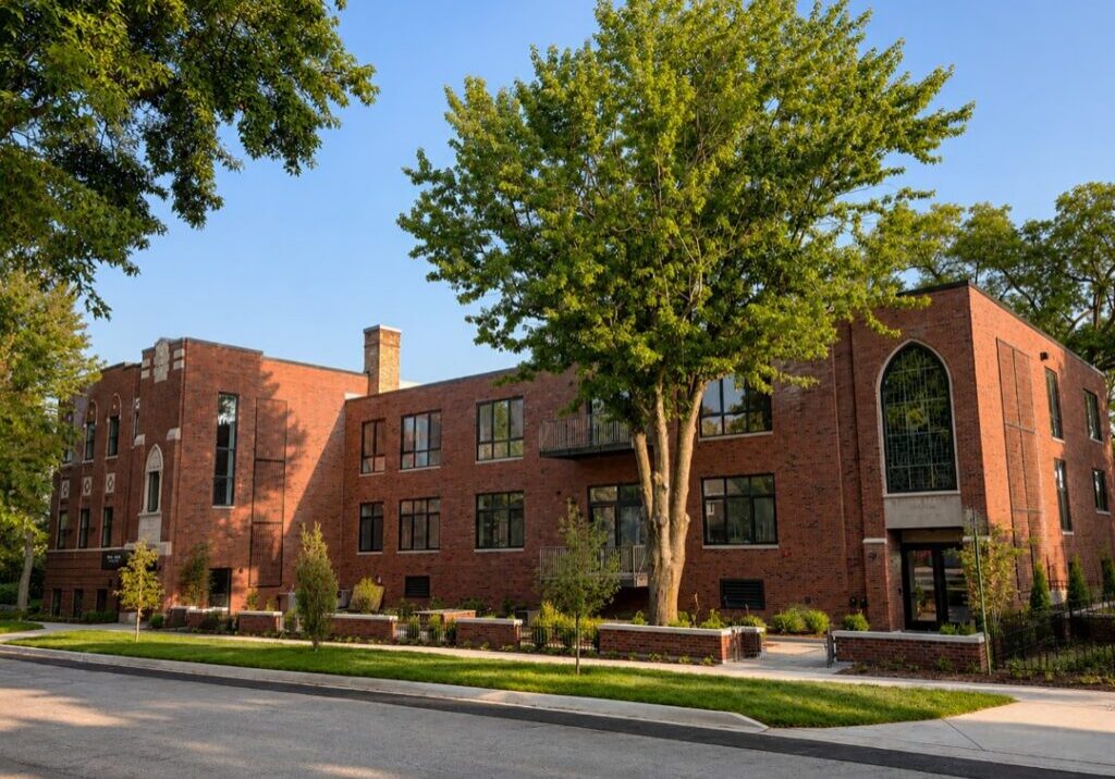 The former Zion Lutheran School has been transformed into The Vine, a seven-residence 55+ community.